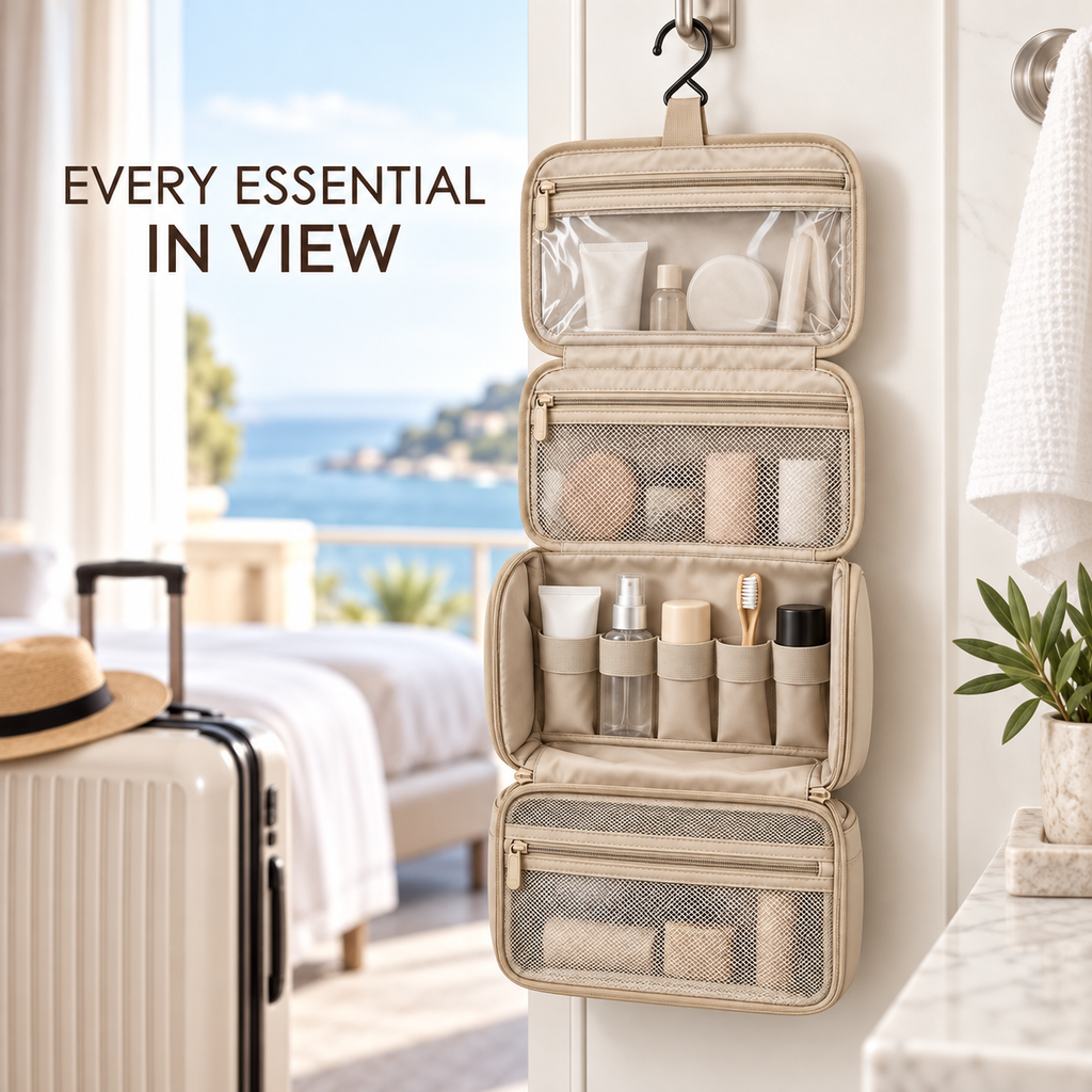 RollEase Hanging Toiletry Organizer