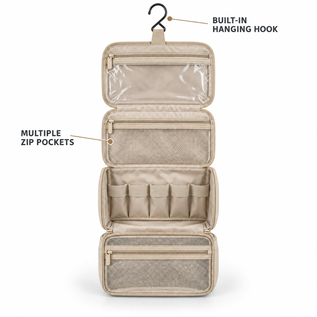 RollEase Hanging Toiletry Organizer