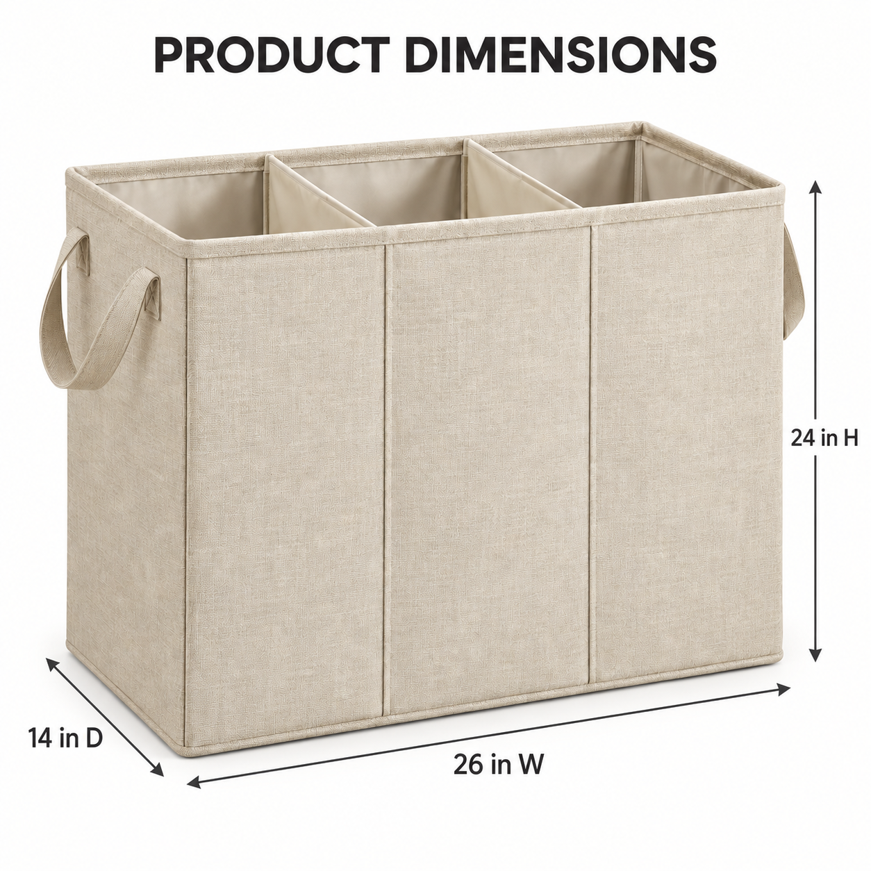 SortWeave Triple Laundry Hamper